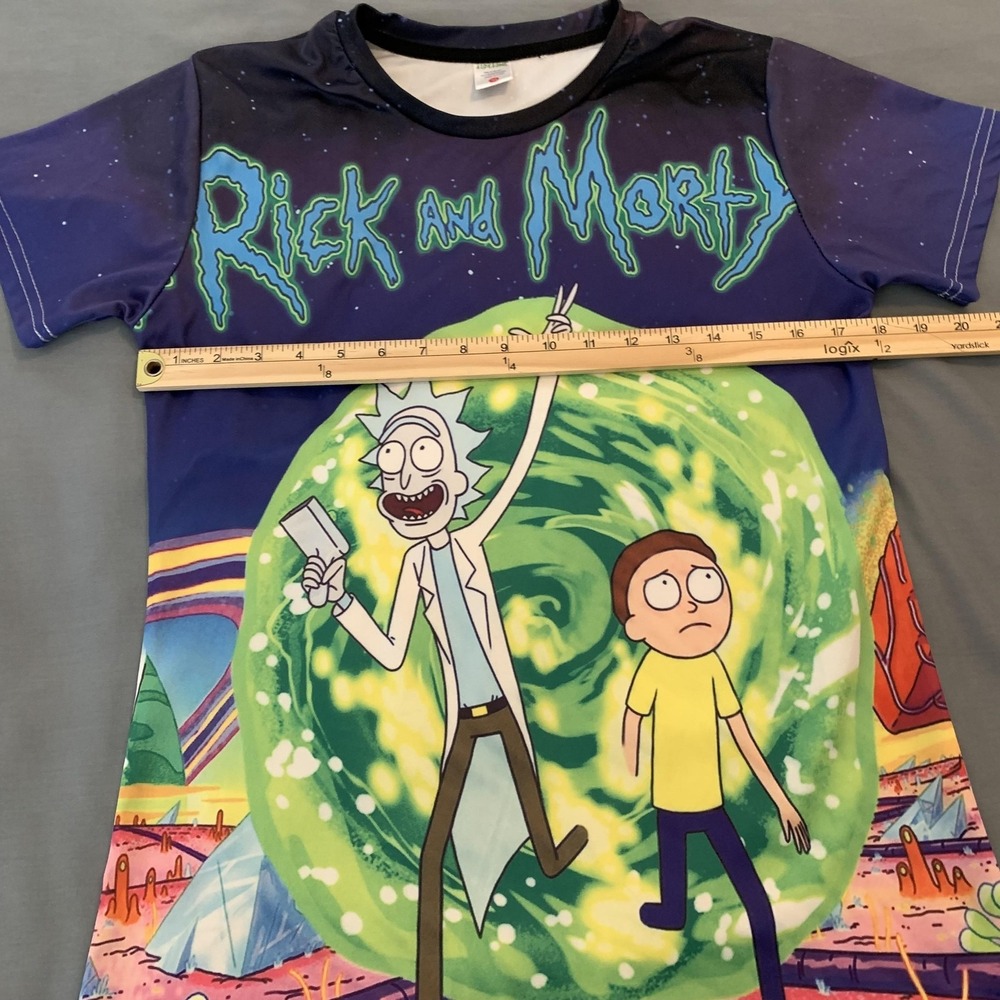 Rick And Morty Shirt Mens Medium Multicolor Aideaone Graphic Tee T-Shirt - Picture 3 of 6